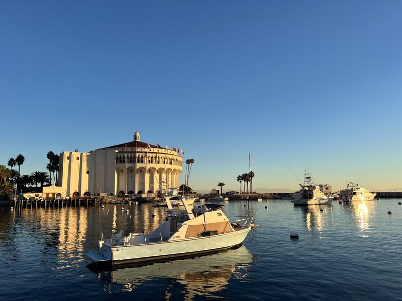 The Avalon Casino from the harbor