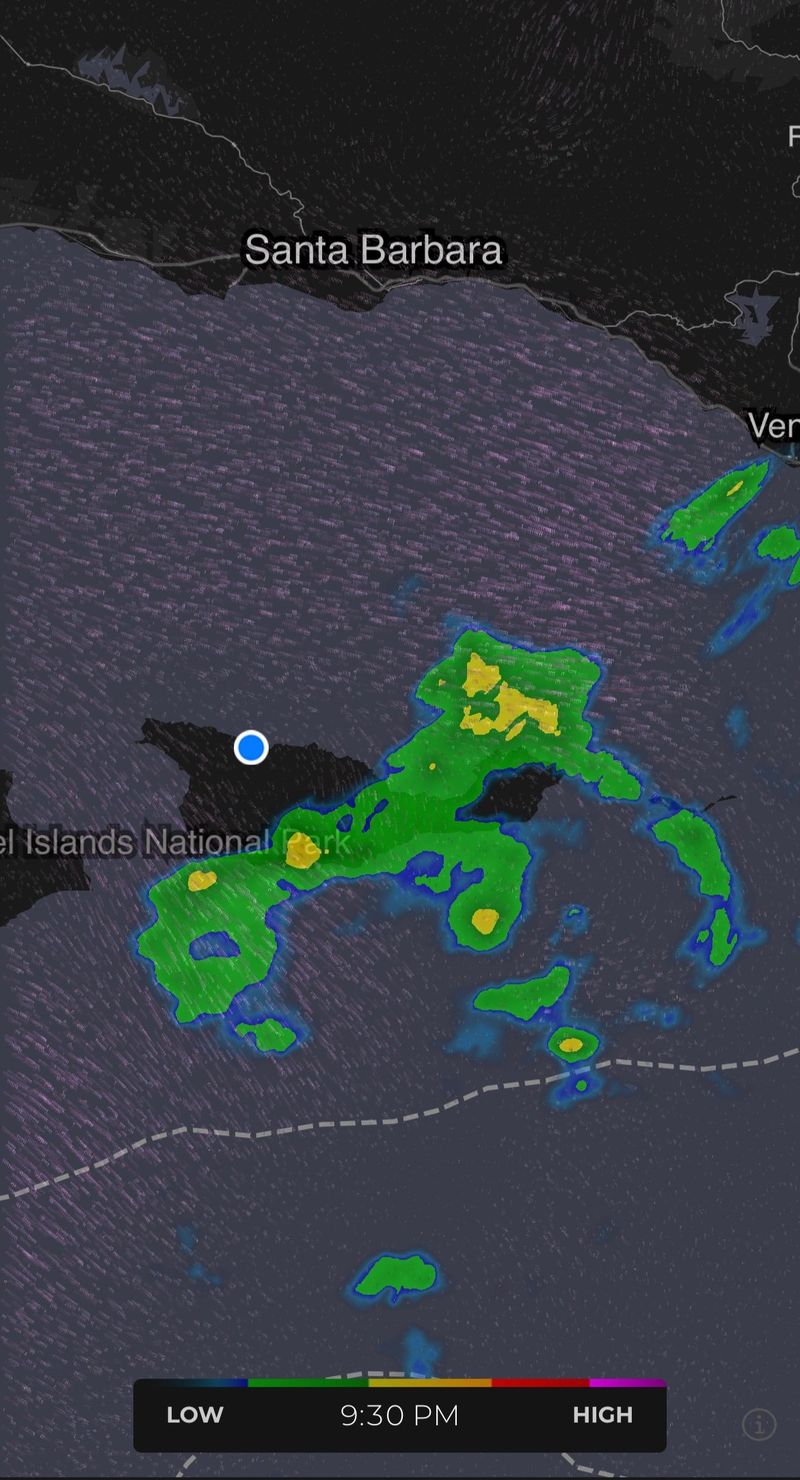 Radar from half an hour before the rain and wind reached us.