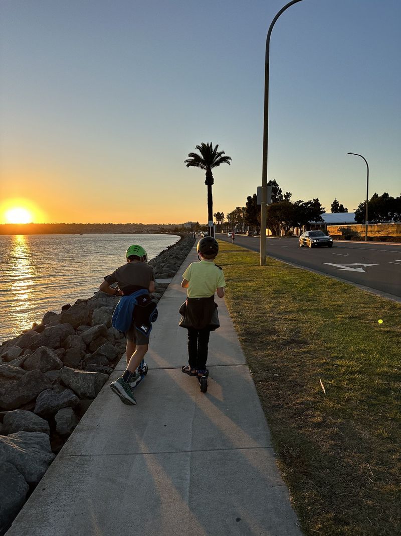 Scootering on Harbor Island in San Diego