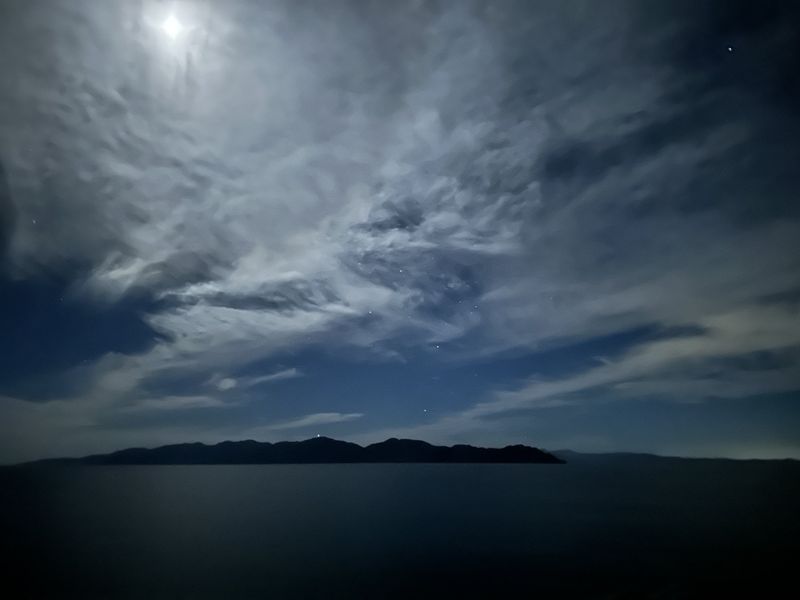 Moon and stars over Isla Ceralvo
