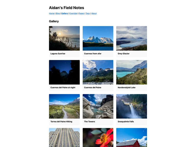 The gallery page after the pipeline cleanup — same grid, cleaner machinery underneath.