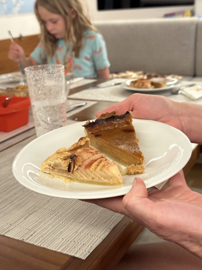 Mamie made an apple galette and a pumpkin pie!