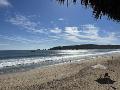 The large, open, white sand beach at Punta Pérula