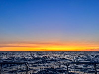 Sunset on a calm evening about 70 NMs off of Cape Blanco